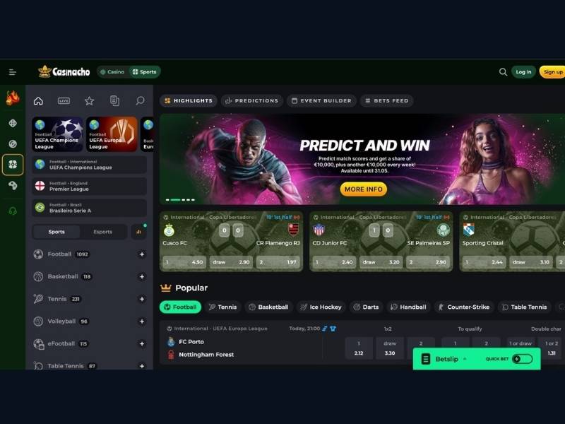Cashback primera semana y Torneo Nuevos Jugadores en Casinacho Casino para España